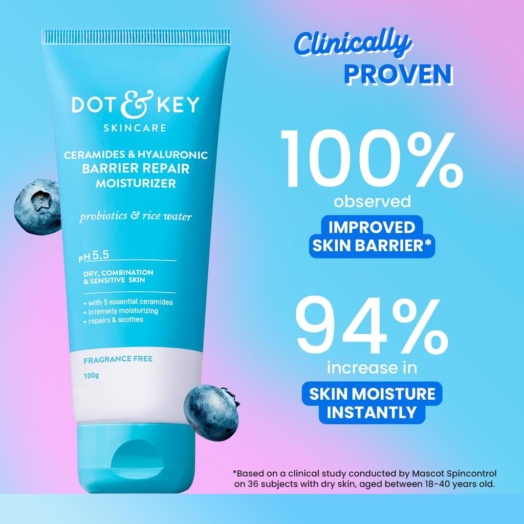 Dot & Key Barrier Repair Moisturizer 175g X Pack of 2 For Normal, Dry, Combination & Sensitive Skin