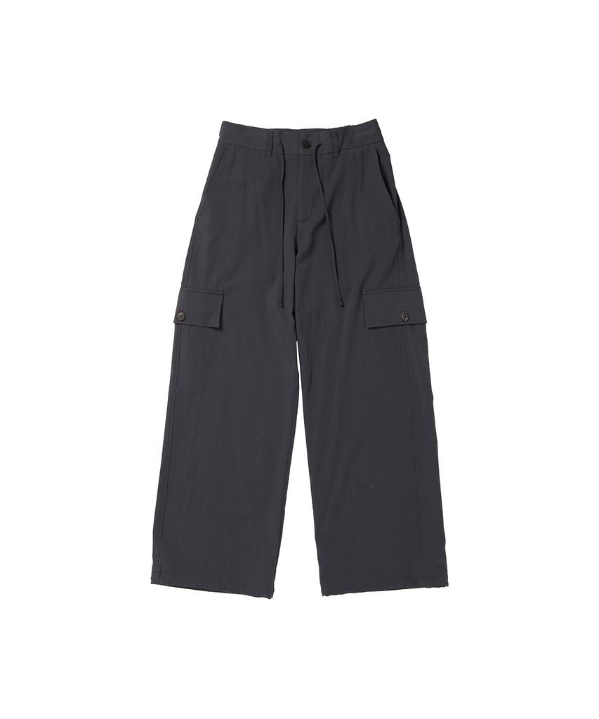 Tonilolenseu Wool Wide Cargo Pants Charcoal