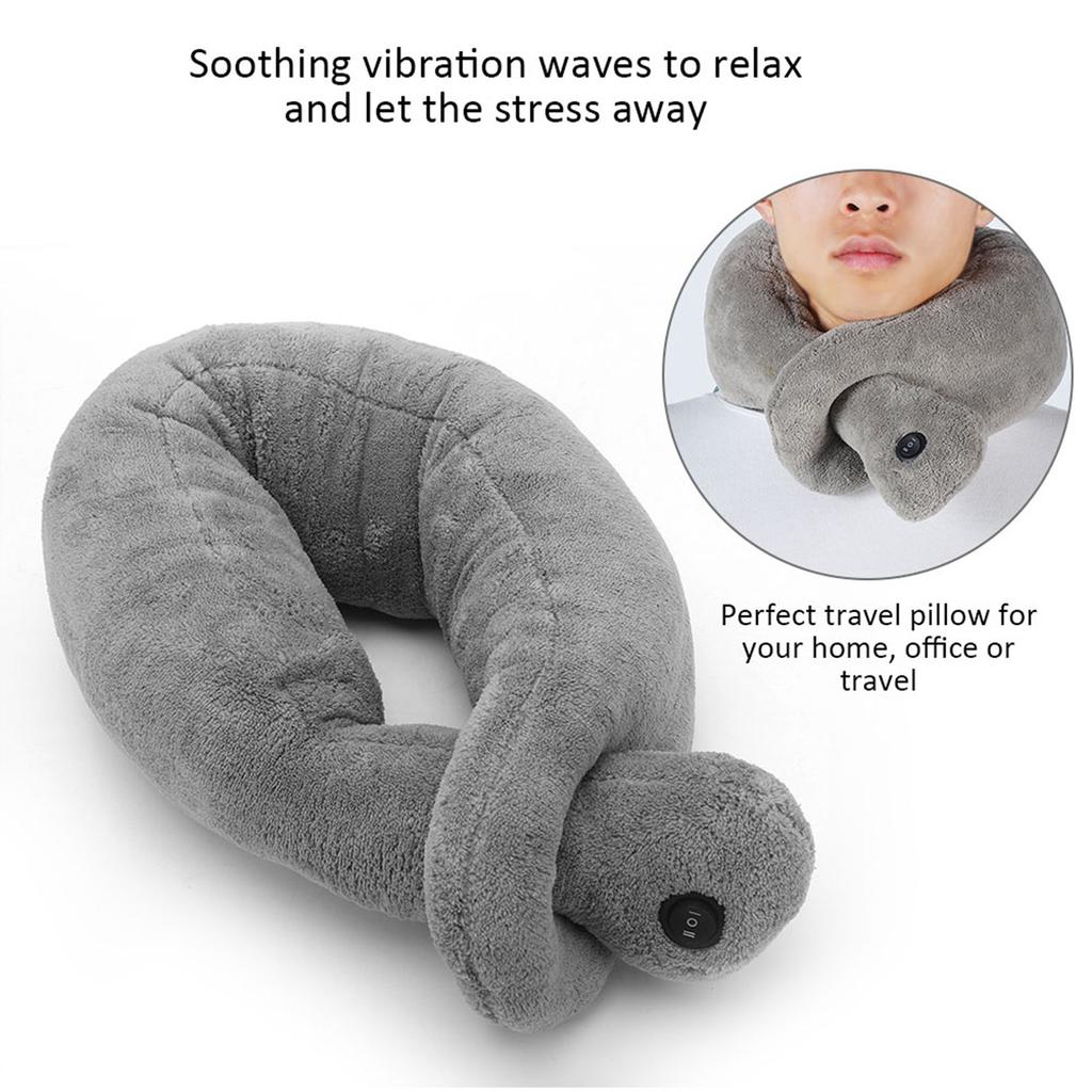 Vibrating Massaging Neck Pillow Massage Therapy Cushion Relax Muscles Relieve Stress