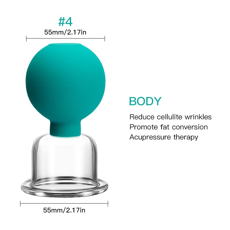 Rubber Massage Body Cups Glass Vacuum Cupping Anti Cellulite Suction Cup Massager for Face Facial Skin Lifting Tools