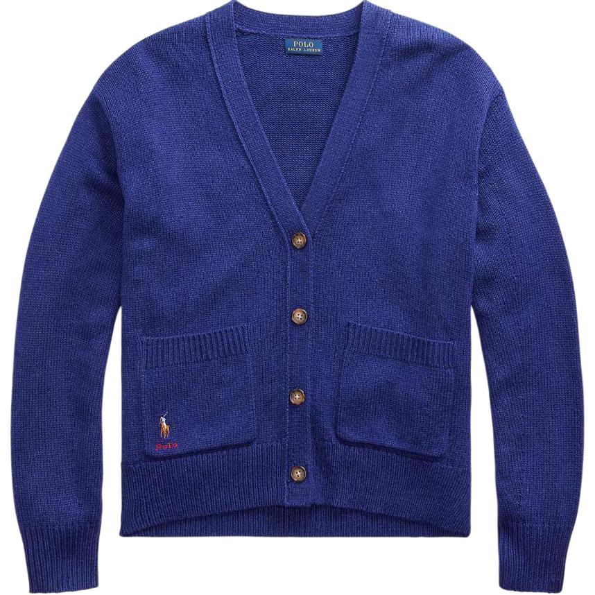 

Polo Ralph Lauren однотонный кардиган с V-образным вырезом и вышивкой в виде пони женский свитер синий WMPOSWEN6820197-400 S