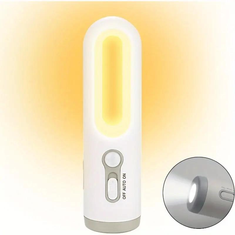 Portable 2 In 1 Flashlight Motion Sensor Night Light Bedroom Bathroom Reading Camping Lighting Baby Feeding Eye Care Bedside Lam