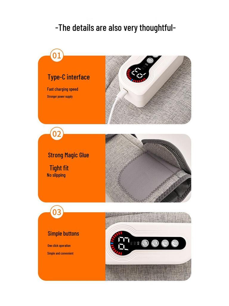 High-Power Electric Leg Massager with Airbag Knee Pads and Extended Battery Life