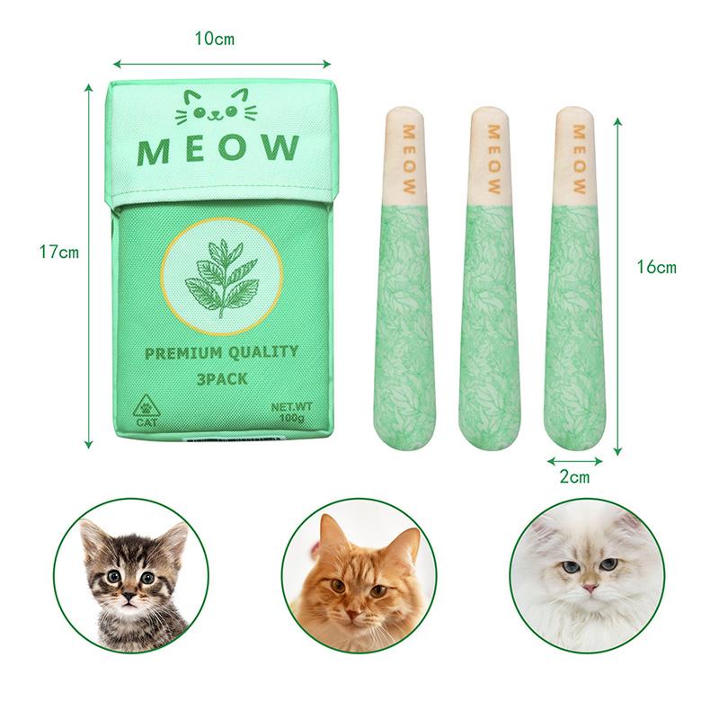 New Catnip Cigarette Cat Teaser Stick Self-play Cat Chew Toy Dental Cleaning Catnip Toy For Boredom Relief & Teeth Grooming