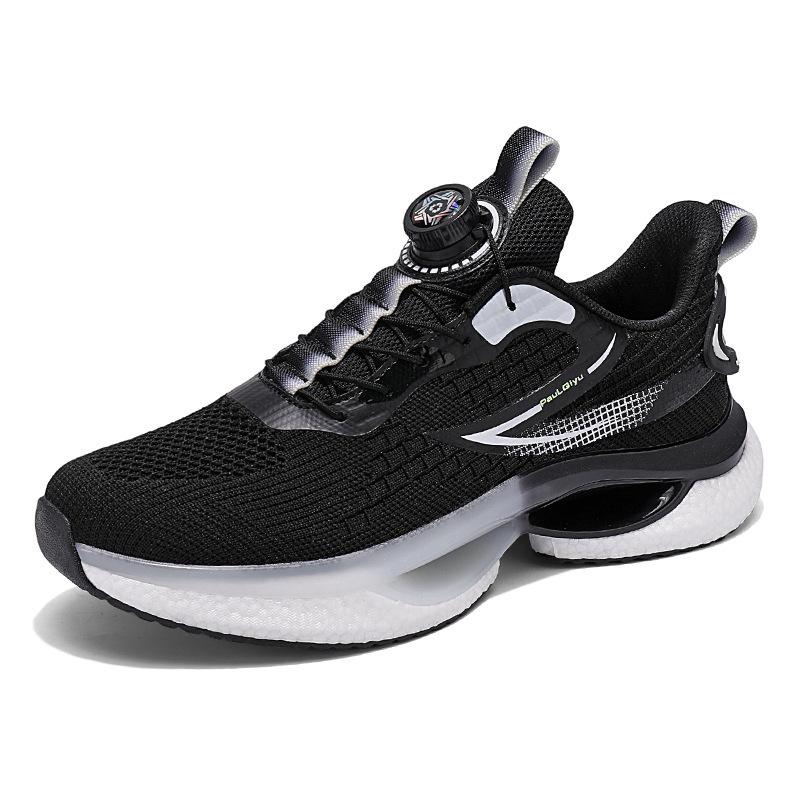 Spring and Autumn Summer Men's Rotating Button Running Shock Absorption Breathable Casual Sports Shoes