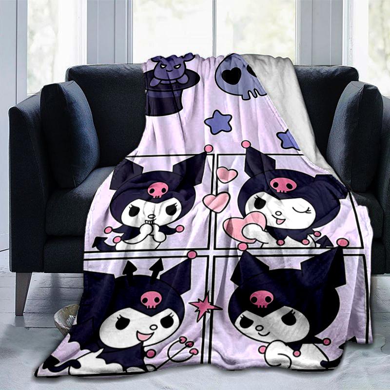 1pc Kuromi Blanket, Seasonal Universal Home Decorative Throw, Living Room, Travel, Camping, Car Blankets, Beach, Office Naps, Perfect Gift for Fans.H0