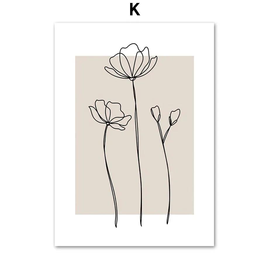 Modern Abstract Love Line Girl Body Flower Posters And Prints Canvas Painting Wall Art Pictures Living Room Home Decoration