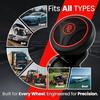 Fouring Steering Wheel Spinner, Silicone Power Steering Wheel Knob for Cars, Excellent Grip, Car Accessories, Interior (Red)