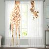 Cortinas para sala de estar transparentes con animales de jirafa, cortinas de gasa para dormitorio, baño, cortinas de tul para ventana