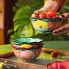 Lvying Dai Powder Bowl Household Ceramic Tableware High Value Rice Bowl Soup Bowl Noodle Bowl Personal Special Retro Bowl Small Bowl