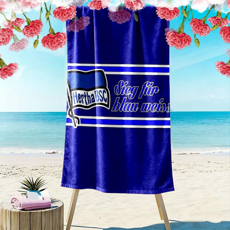 Hertha Legacy Print Beach Towel, Large Soft Quick Dry Towel for Beach Camping Swimming