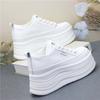 Fashion Wedge Heel Sneakers Shoes Comfy Casual Shoes Female 8cm High Quality Microfiber Leather White Platform Sneakers for Women