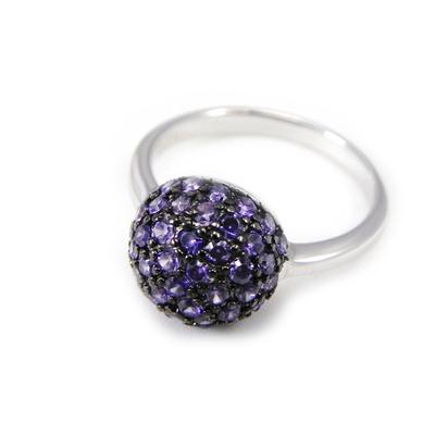 Silver Ring 'Romy' Silver Purple (rhodium) - 10 Mm