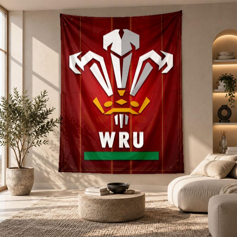Decorative Tapestry,Wales Rugby Printed Wall Art, Lightweight Wall Hanging For Bedroom Background