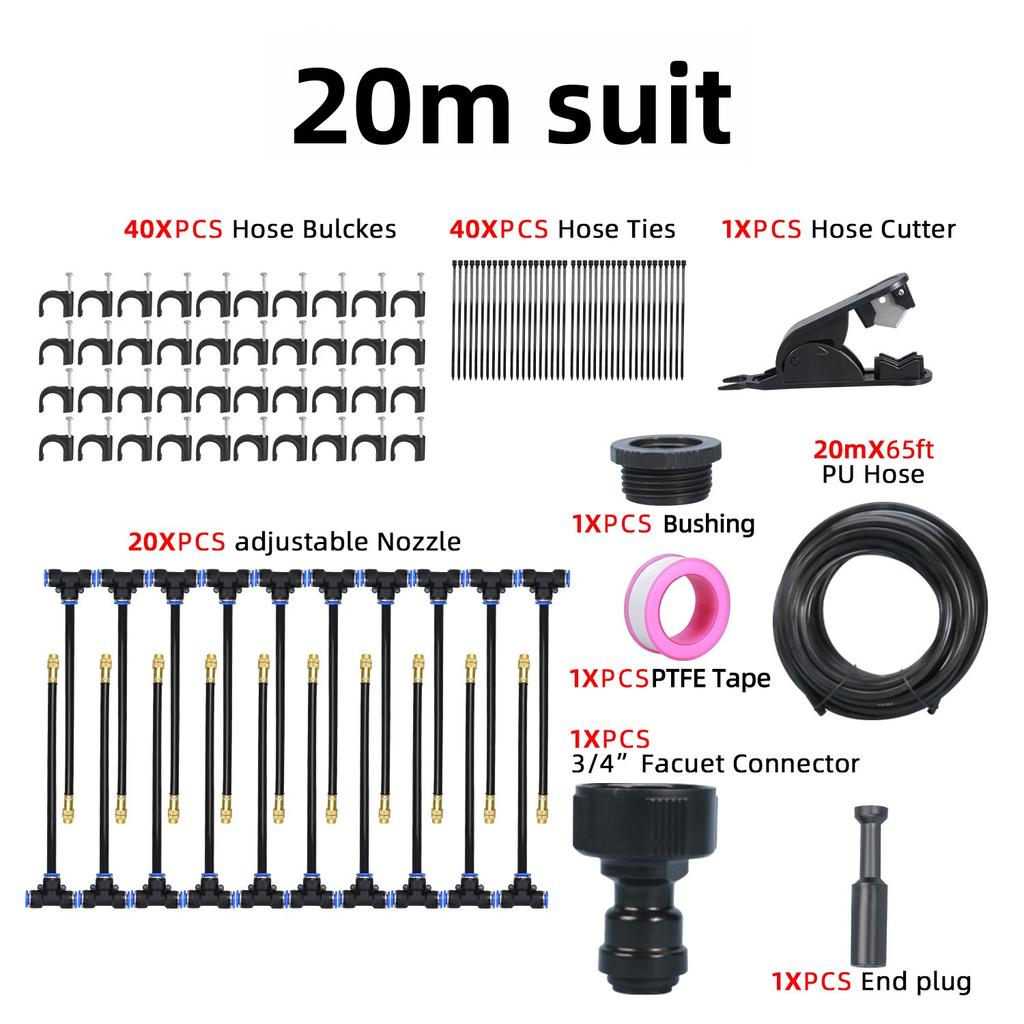 5-20M Universal Automatic Irrigation Sprinkler Kit Rotating Copper Nozzle Garden Balcony Atomization Sprinkler Watering Kits