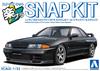 Aoshima Bunka Kyozai Rakupla Snap Kit Nissan R32 Skyline Custom Wheels Pearl Scale Plastic Model Kit (AOSHIMA) No. 14CU-BP GT-R (Black Metallic) 1/32