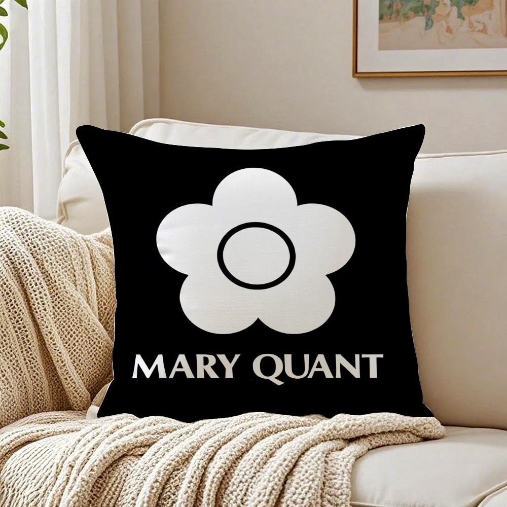 Classic Logo Mmary Quant Cushion Cover Plush Decorative Pillow Case With Hidden Zipper Cutecore Room Decor For Home