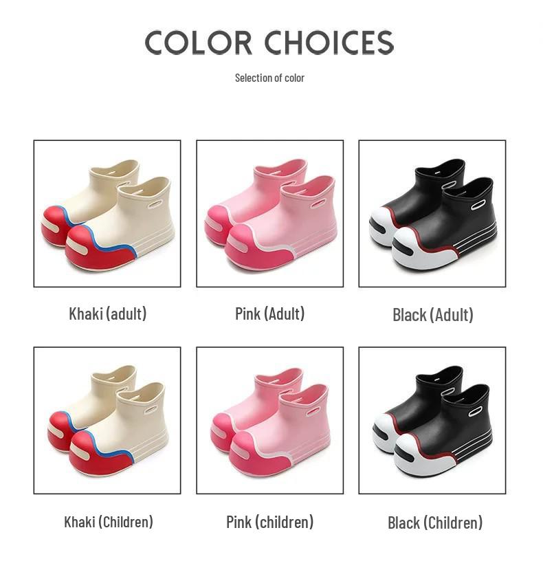 Trendy Waterproof Retro Dad Style Ankle Rain Boots - Non-Slip, Wear-Resistant, All-Season High-Top Footwear