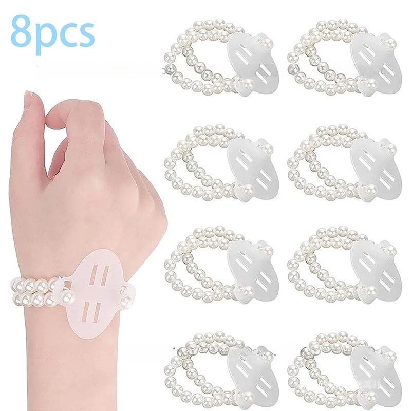 

8 шт. Эластичные жемчужные браслеты на запястье Корсаж Свадебный браслет Сделай сам Искусственные цветы Декор Аксессуары для свадьбы Пляжная вечеринка 8pcs