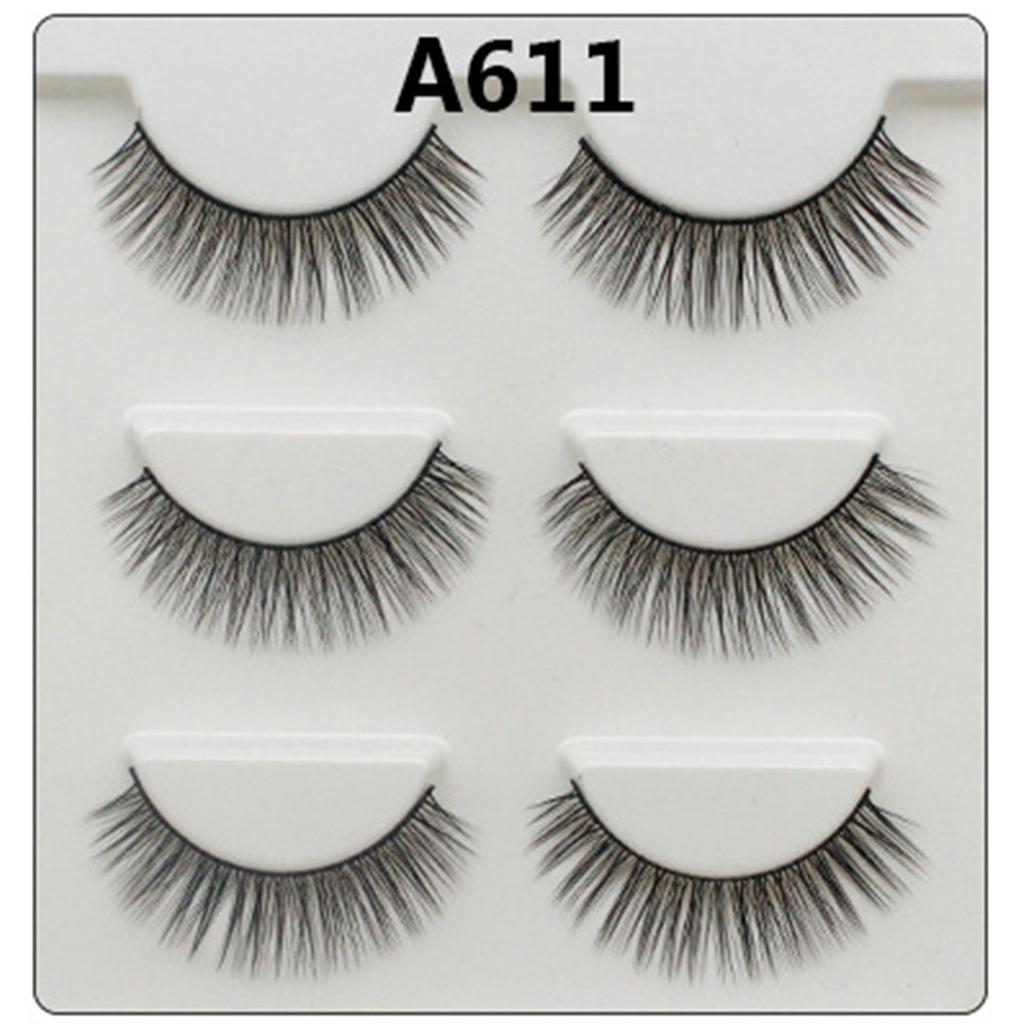 3Pairs Fashion False Eyelashes Long Lashes Extension Natural Looking Fake Eyelashes for Women Girls Party Daily Makeup