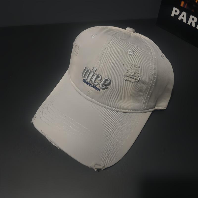 New Ripped Baseball Cap Men's and Women's Nice Embroidered Cap Spring and Autumn Versatile Sun Hat Soft Top Hat
