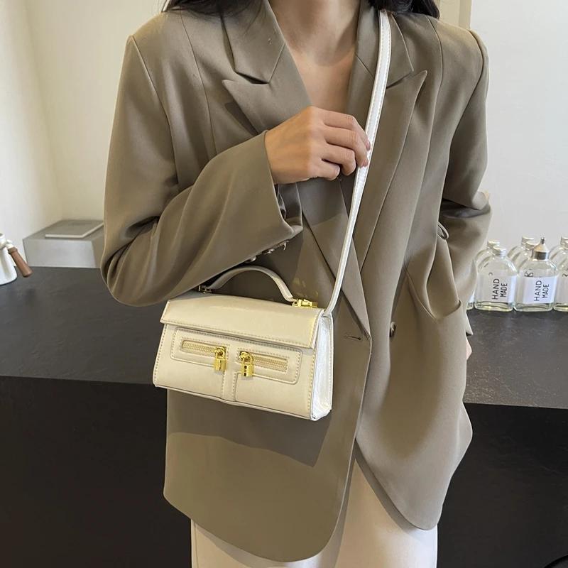 Small Square Handbags for Women New Fashion Brand Shoulder Bags Soft Designer Versatile Zipper Crossbody Bags