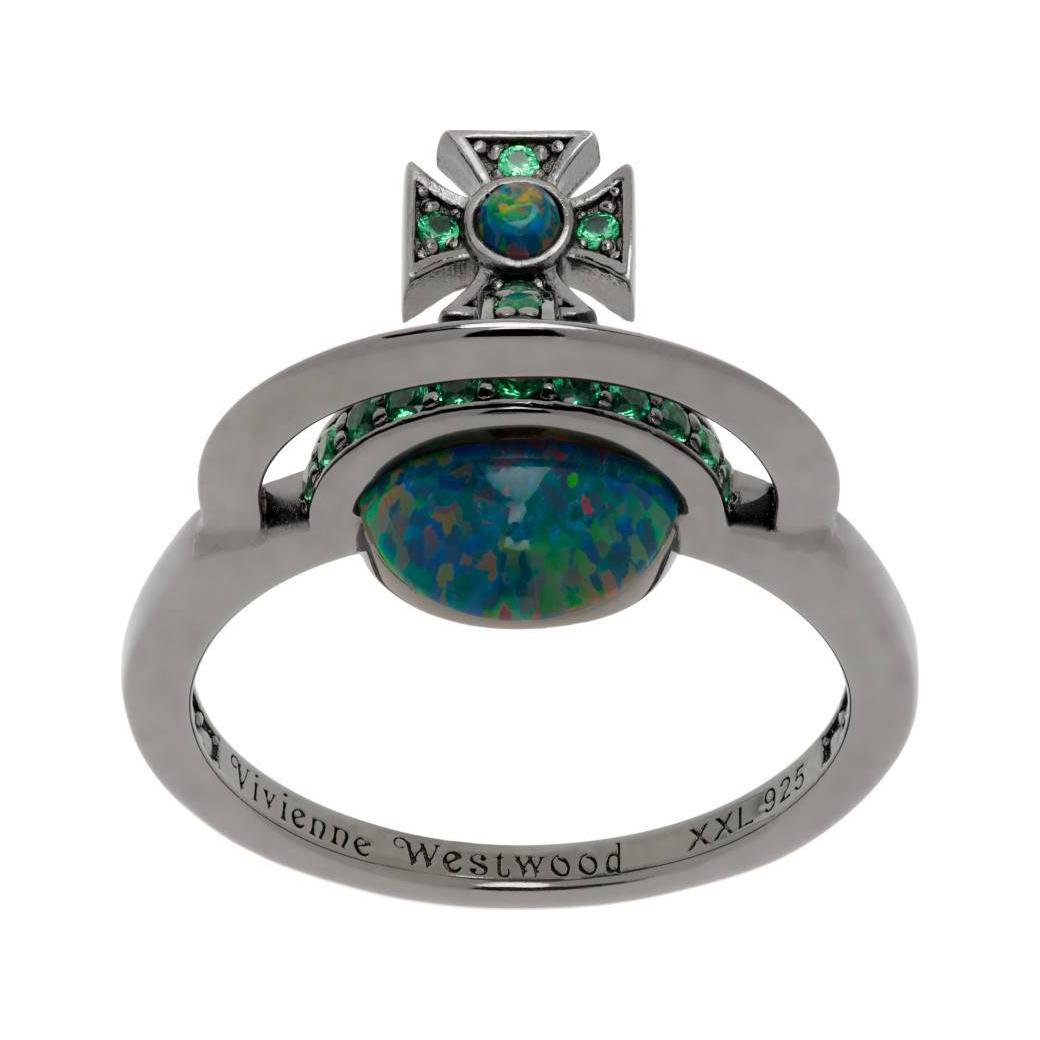 

Vivienne Westwood Logo Recycled 925 Sterling Silver Ring Men ring 6404017W01S373 Basic Packaging-Dust Bag+Box,S