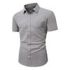 Men's Solid Color Button Pocket Short Sleeve Shirts Men's Casual Fashion Short Sleeve Shirts