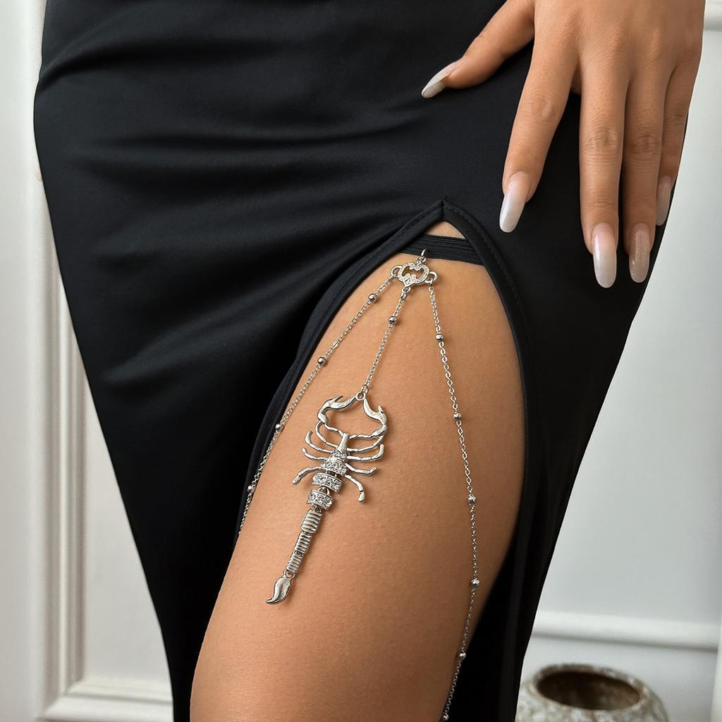 Dark Niche Open Snake Scorpion Arm Ring Arm Bracelet, Metal Iron Chain Fringed Arm Chain