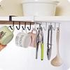6Hooks Multifunctional Cup Holder Hang Cabinet Under Shelf Rack Metal Household Kitchen Cupboard Cabinet Storage Organiser Hooks