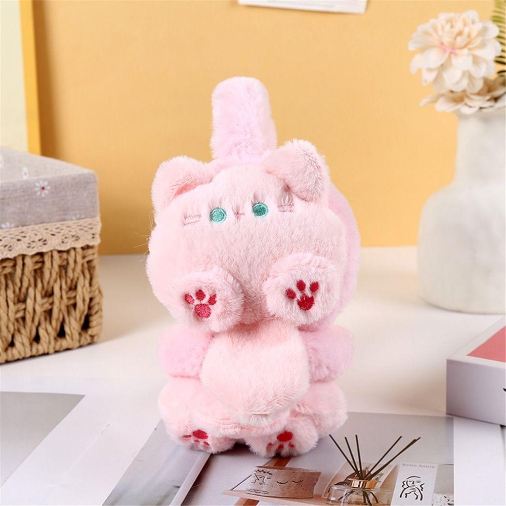 

Winter Warm Plush Ear Warmers Foldable Cycling Ear Covers Ear Protection Gift for Women Girls рожевий