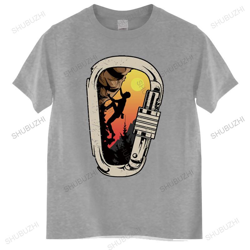 Summer Tshirt Men Brand Teeshirt T Shirt Men Rock Climbing Bouldering Climbing Carabiner Comic Mens Tshirt Euro Size TOPS
