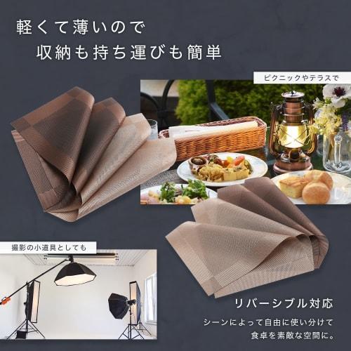 moleon Placemats, Gold & Silver (2 Colors/Set of 4) 30cm x 45cm (Water-Repellent/Washable) Christmas, Reversible, Nordic Modern, Stylish Table/Dining