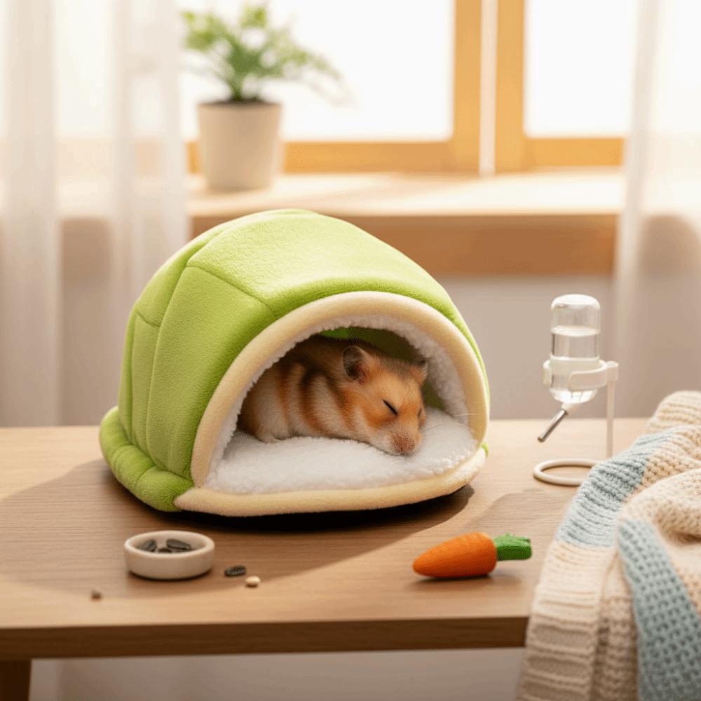 Washable Hamster Warm Nest Turtle Shell Shape Hamster Sleeping Bag Guniea Pig House for Pet Cage