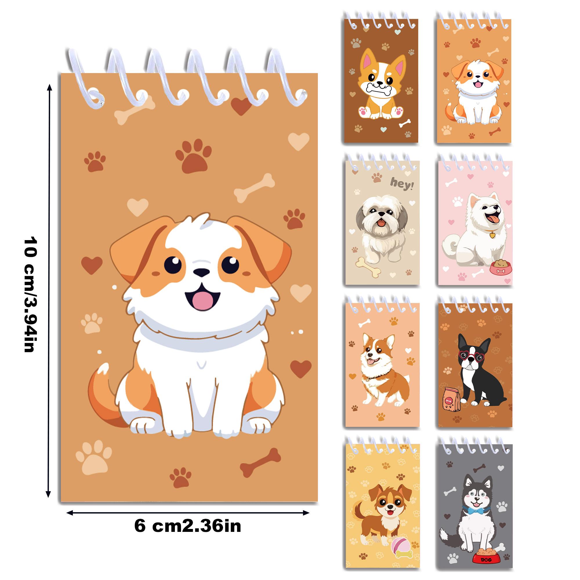 

8Pcs Pet Dog Vertical Flip Portable Coil Notebook Student Cartoon Claw Print Notebook Tearable Loose Leaf Puppy Notebook разноцветный