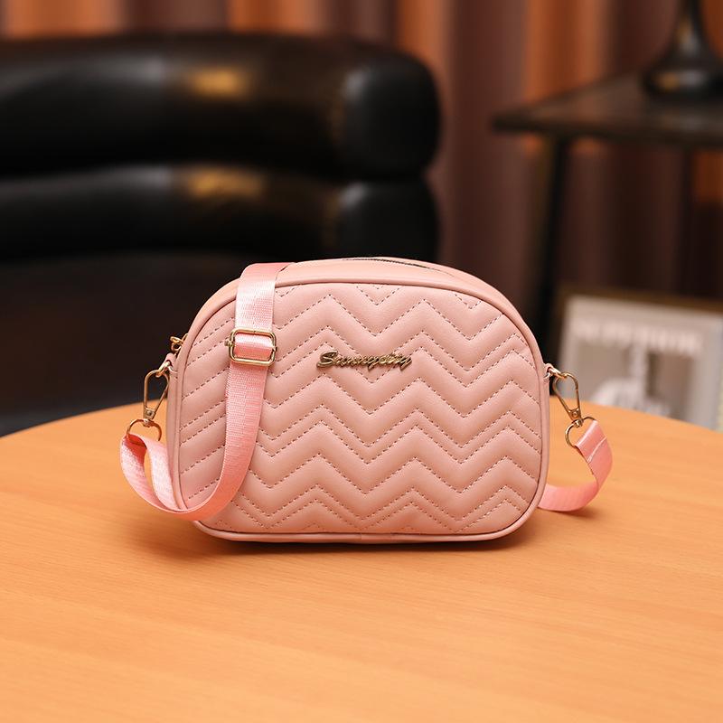 

Осень и зима классическая сумка-ракушка с вышивкой волн, простая повседневная женская сумка, широкий плечевой ремень, сумка через плечо розовый