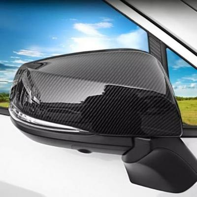 2Pcs Carbon Fiber ABS Side Rearview Mirror Cover Trim For Toyota RAV4 -2024