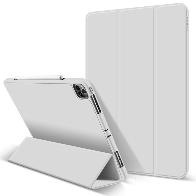 IPad Case 9th Gen 10th 10.2 10.5 11 12.9 Mini 5 Silicone Cover With Pencil Holder Stand Shockproof 3-Fold