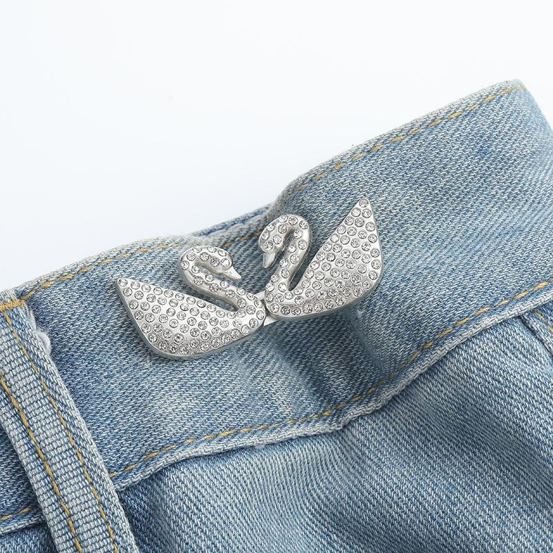 Clip Regolabili con Bottone Jeans per Pantaloni Gonne Stringivita Fibbia Bottone a Pressione Regolatore Spilla a Farfalla Bottone Forniture per Abbigliamento