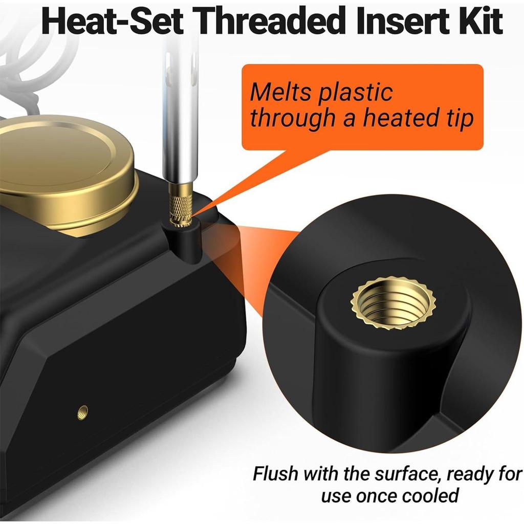 Threaded Inserts Soldering Tips Set M2/M3/M4/M5/M6/M8 Threaded Inserts Heat-Resistant Heater Adapter With Welding Parts
