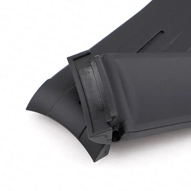 Rubber Watch Band Fit for Omega X Swatch Moonswatch 20mm Stainless Steel Folding Buckle Men Women Curved Replace Strap for Rolex