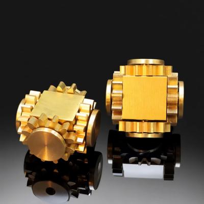 EDC Pure Brass Fidget Spinner Toy - Real Gear Gyro Metal Hand Spinner Adult Anxiety Stress Relief Skill Toy