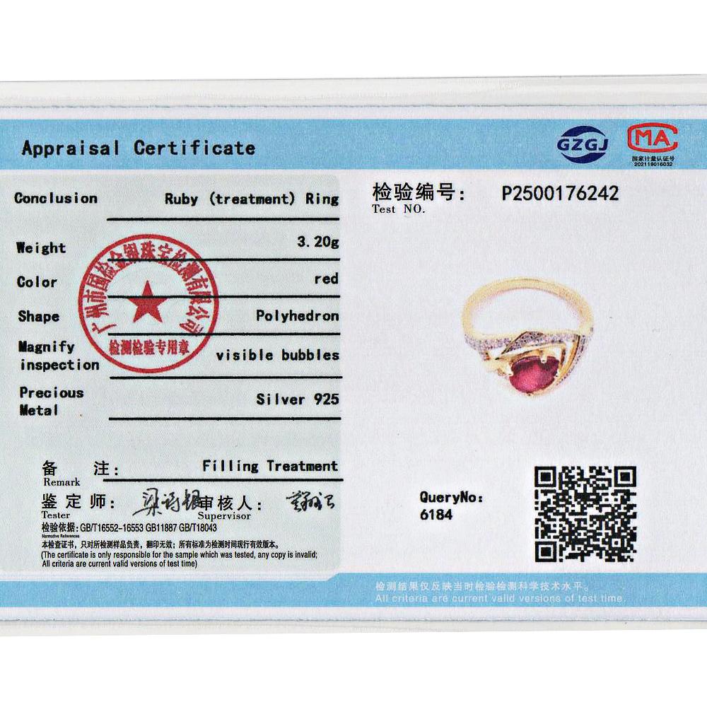 Luxury natural pear 6*8mm filled ruby rings 925 Sterling Silver Exquisite fine jewelry for women's Engagement and wedding gifts