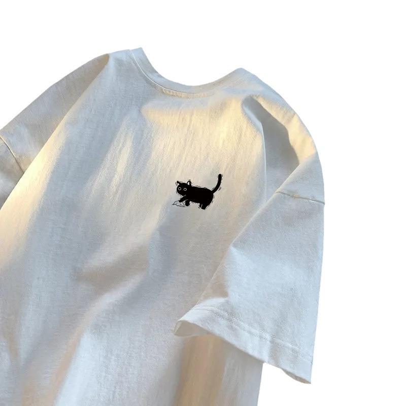 Women's 100% Pure Cotton Loose Fit White T-Shirt - Casual Short Sleeve Top for Everyday Wear