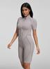 High-End Comfort Sports Yoga Tight-Fit Zipper Short Sleeve Jumpsuit
