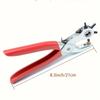 1pc Heavy-Duty Faux Leather Belt Hole Punch Pliers – Rotary Steel Hand Tool with Red Rubberized Grip for Belts