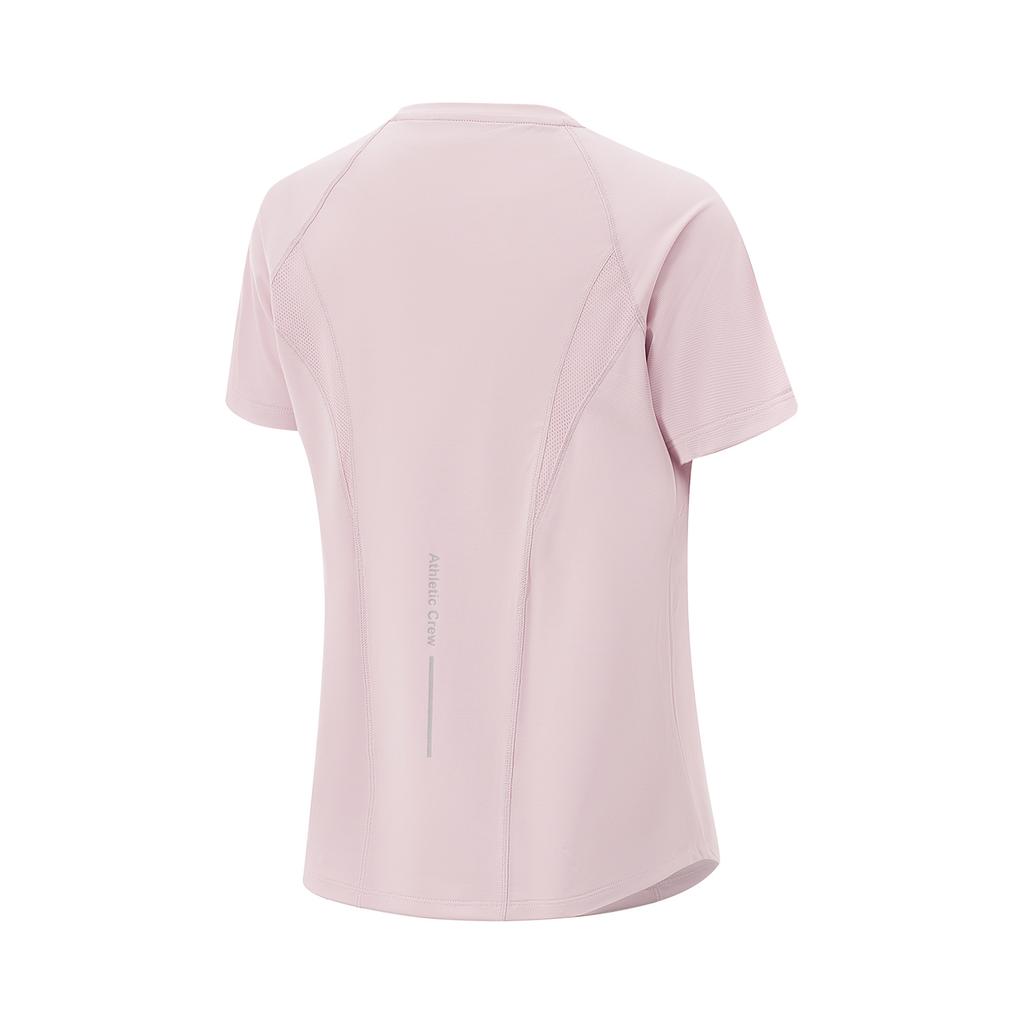 Li Ning Cool Tea T Comfortable Casual Simple Versatile Round Neck Pullover Short Sleeve T-Shirt Women T-Shirt Milk-Stone-Pink ATSV594-2