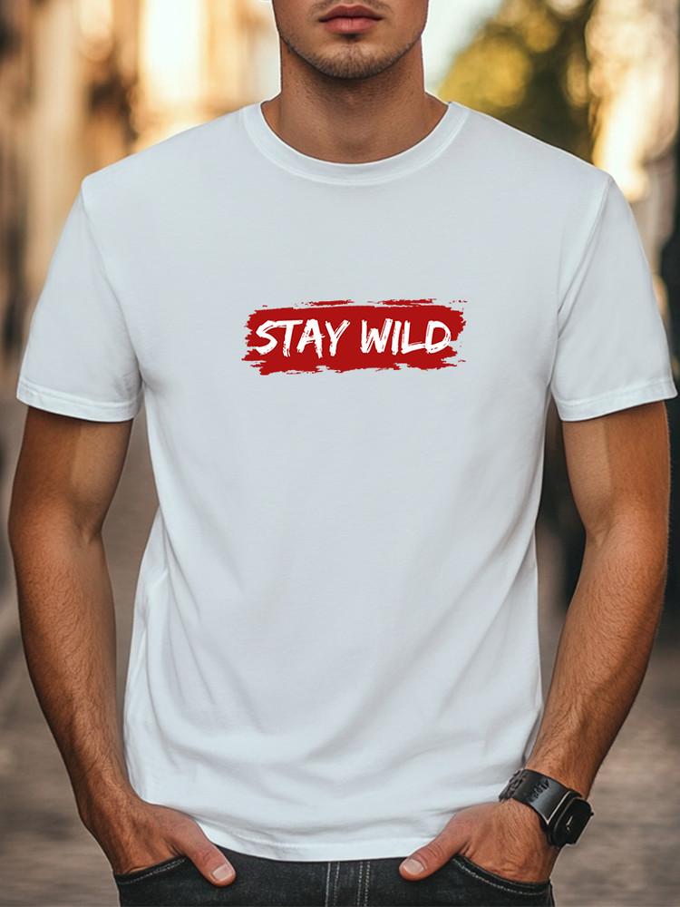 Stay Wild Red Graphic Unisex Women Men T-Shirt Casual Tee Trendy T-Shirt Unisex T-Shirt S
