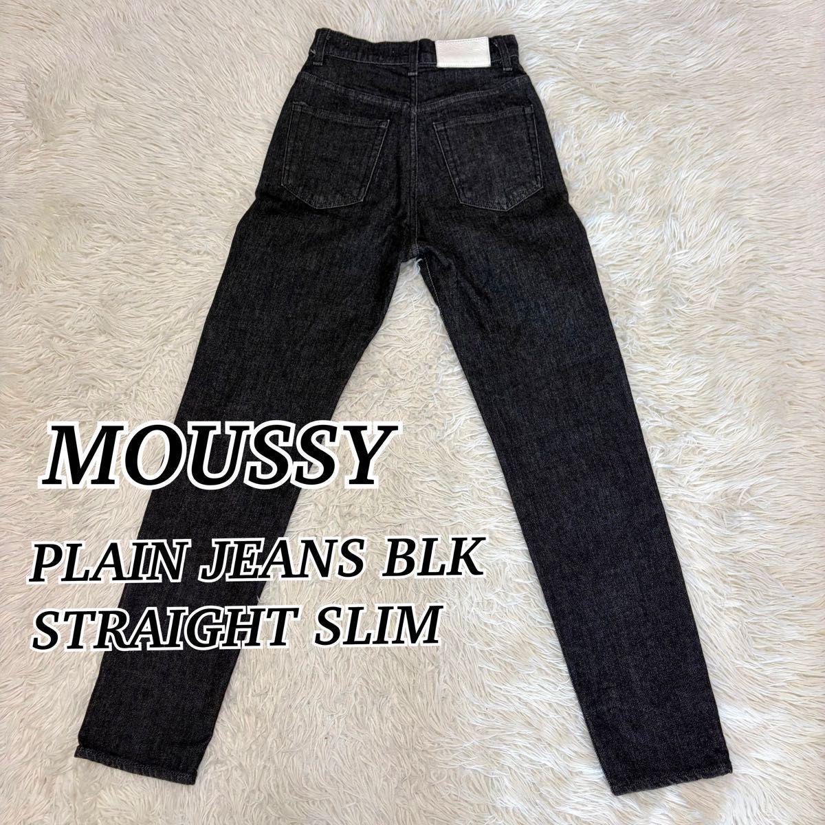 Good Condition MOUSSY PLAIN JEANS Black STRAIGHT SLIM Mousy Jeans Black Denim Straight