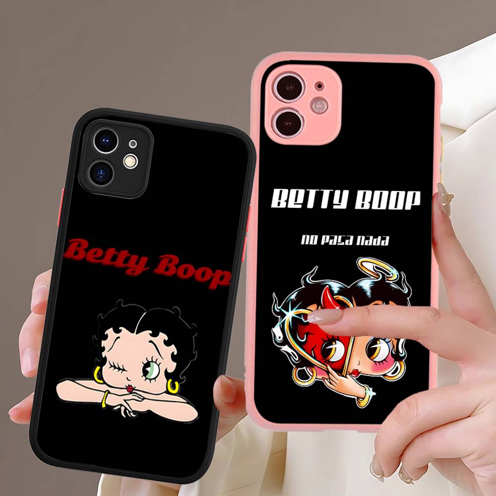 B-Bettys Boops Phone Case For IPhone 16 15 14 Plus 15 13 12 11 Pro Max X XS MAX Matte Cover